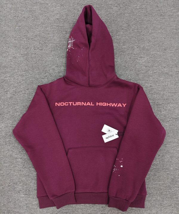 Sp5der hoodie-Nocturnal Highway Drak purple