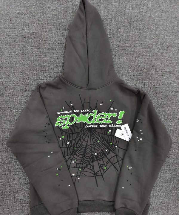 Sp5der hoodie-Drak Gray V2