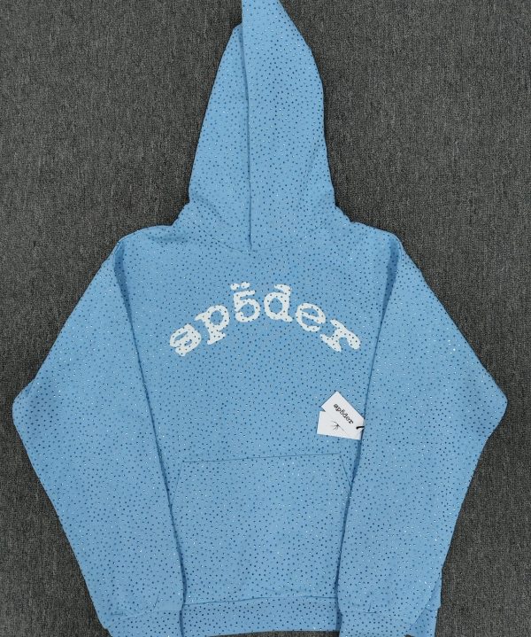 Sp5der hoodie-Light blue VVS