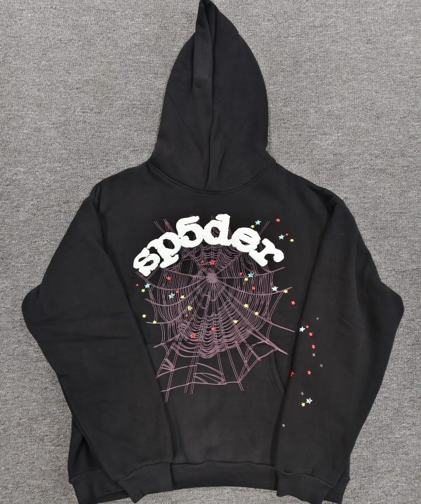 Sp5der hoodie-Black multicolor