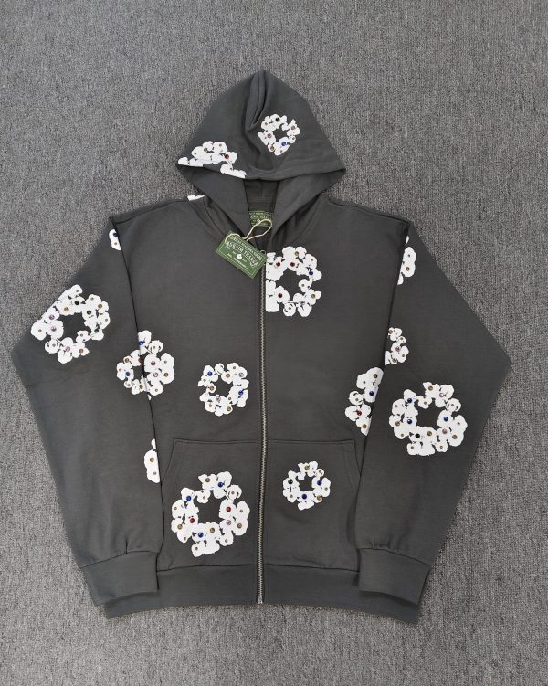 Denim tears zip up hoodie-DT1038